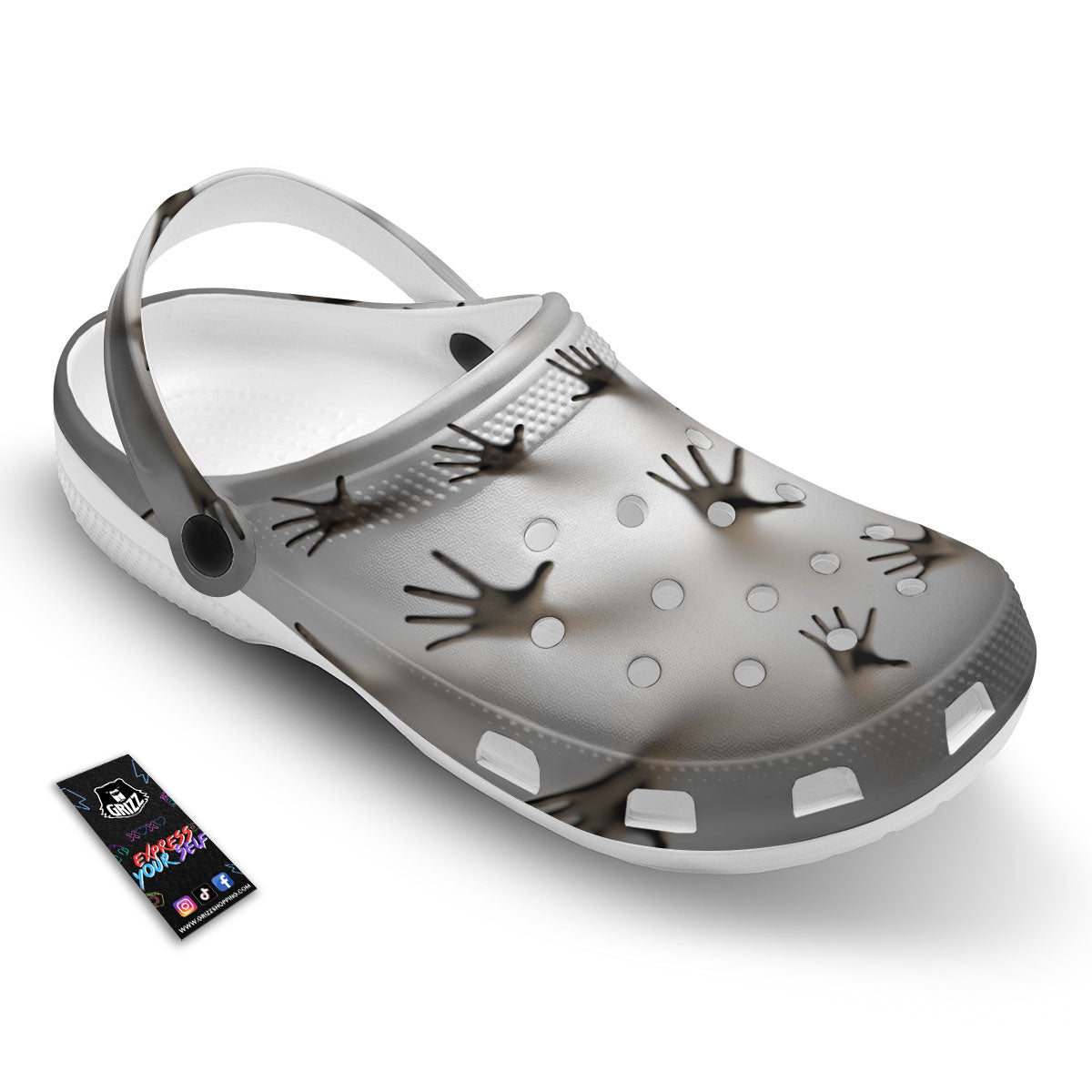 3D Scary Ghost Print Clog-grizzshop