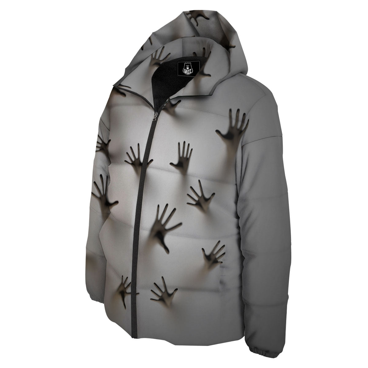 3D Scary Ghost Print Down Jacket-grizzshop