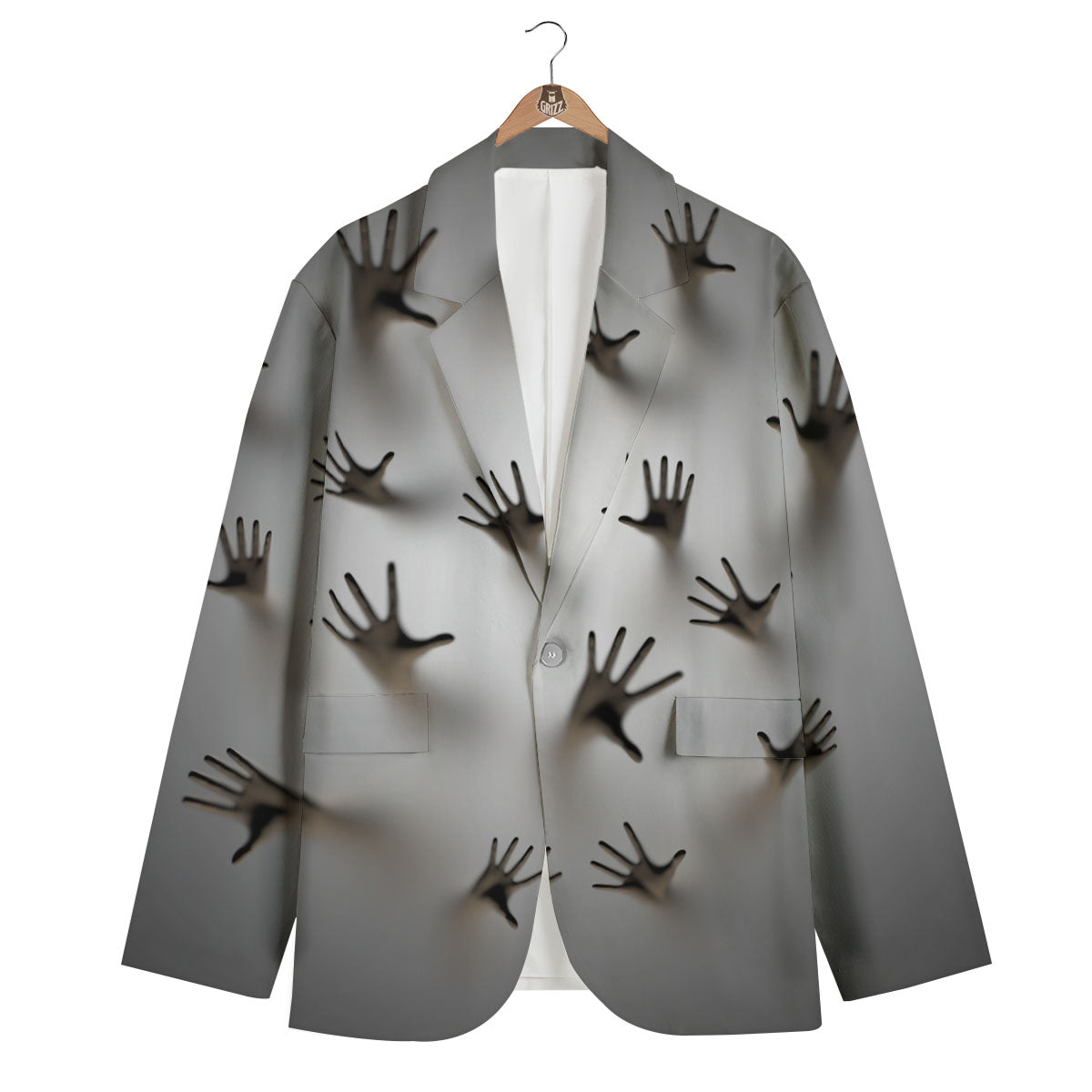 3D Scary Ghost Print Men's Blazer-grizzshop