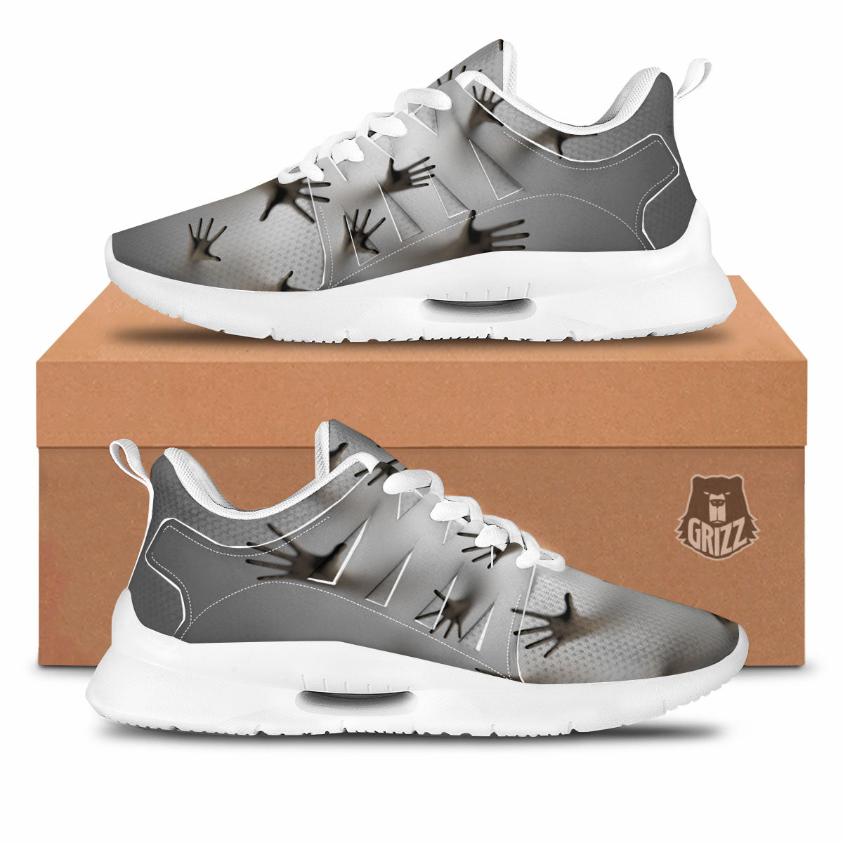 3D Scary Ghost Print Tennis Shoes-grizzshop