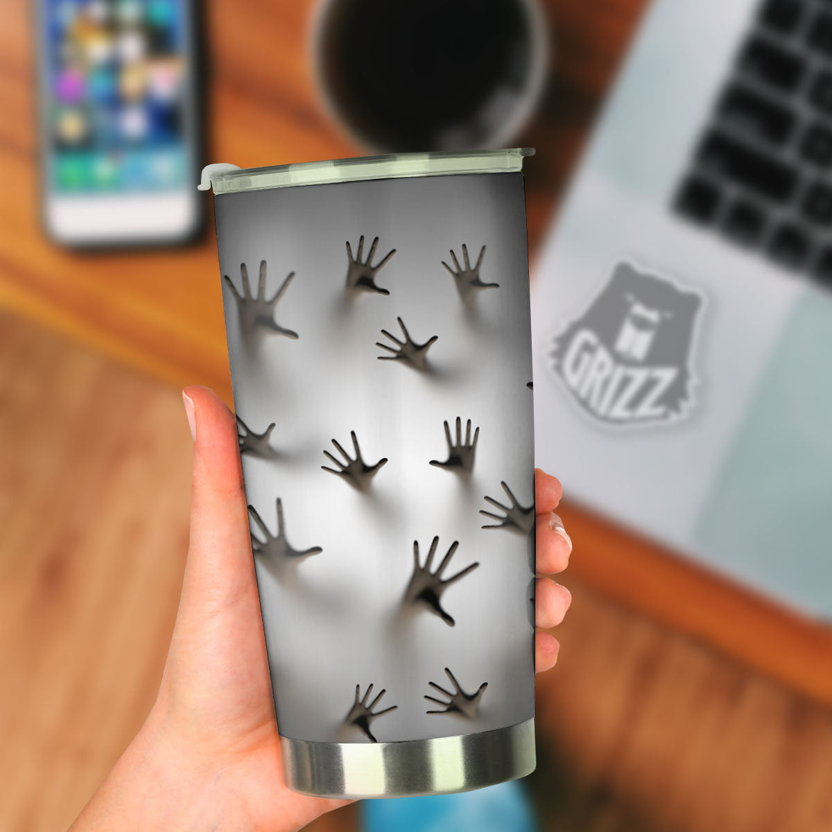 3D Scary Ghost Print Tumbler-grizzshop