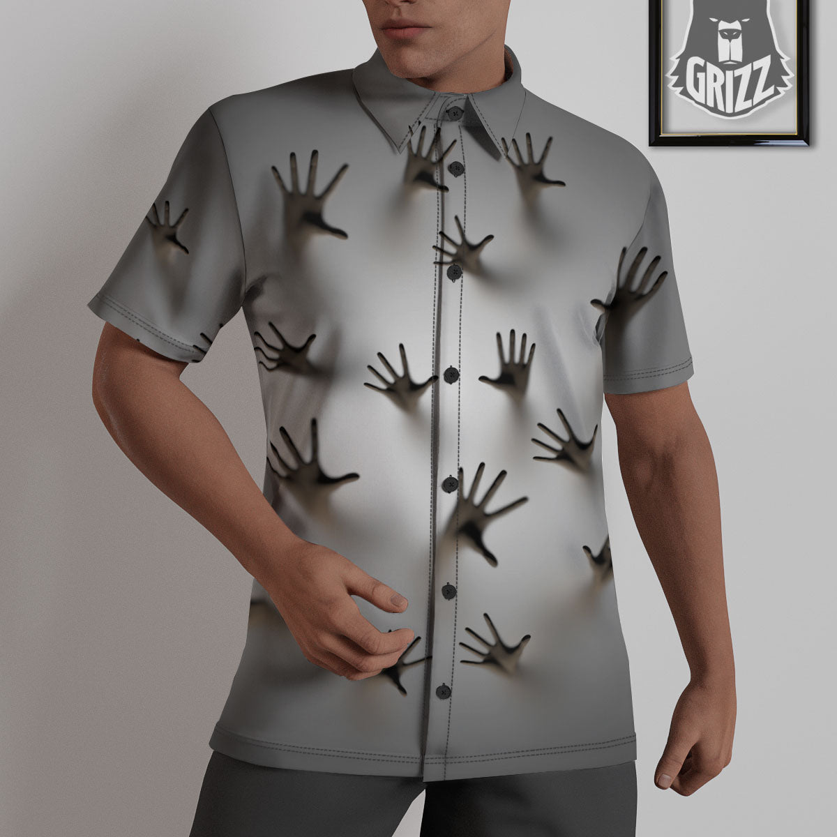 3D Scary Ghost Print Untucked Shirts-grizzshop