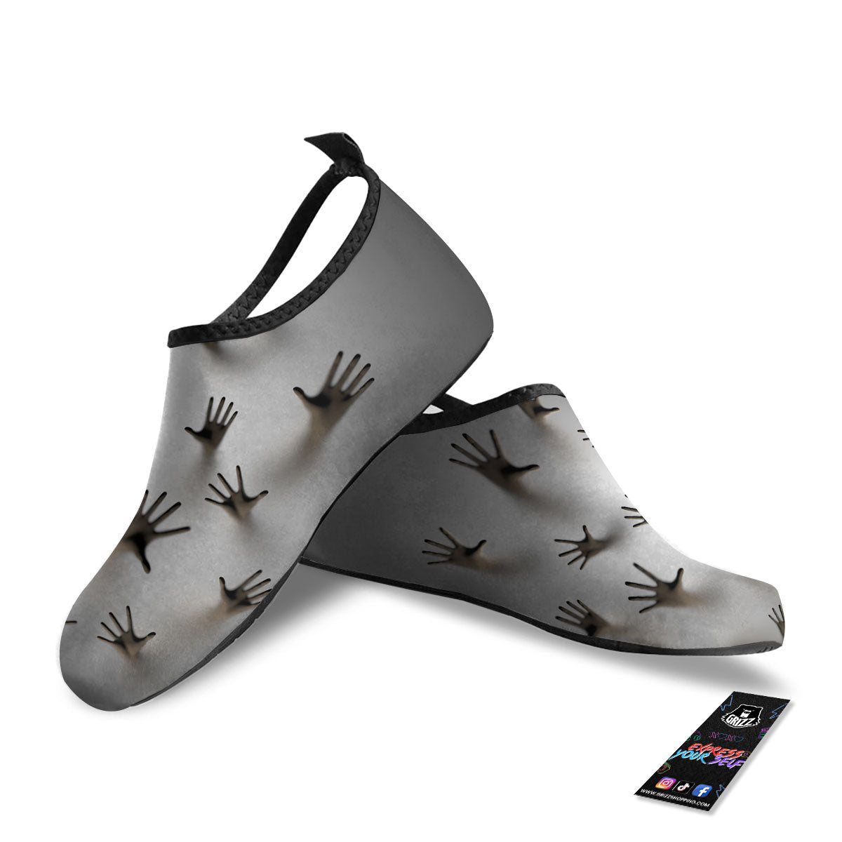 3D Scary Ghost Print Water Shoes-grizzshop