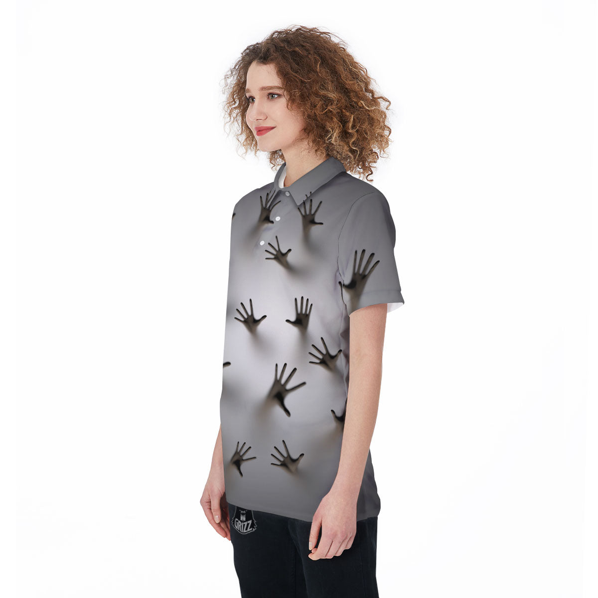 3D Scary Ghost Print Women's Golf Shirts-grizzshop