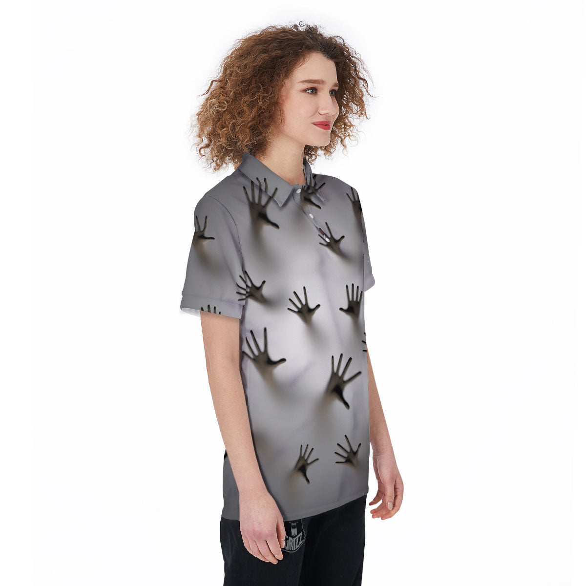 3D Scary Ghost Print Women's Golf Shirts-grizzshop