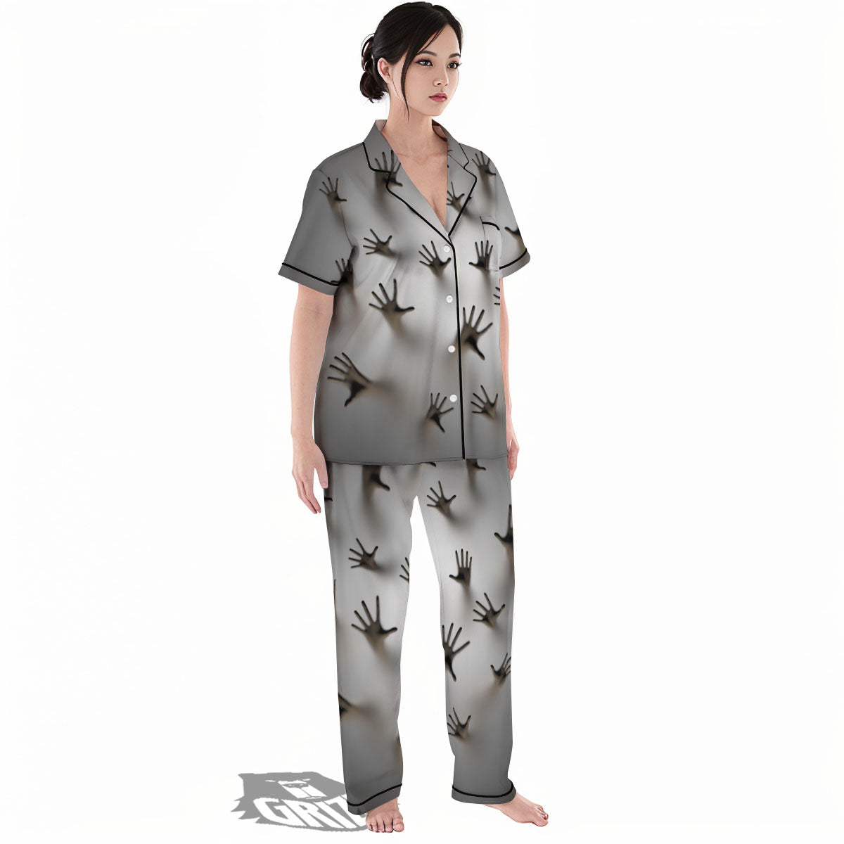 3D Scary Ghost Print Women's Pajamas Set-grizzshop