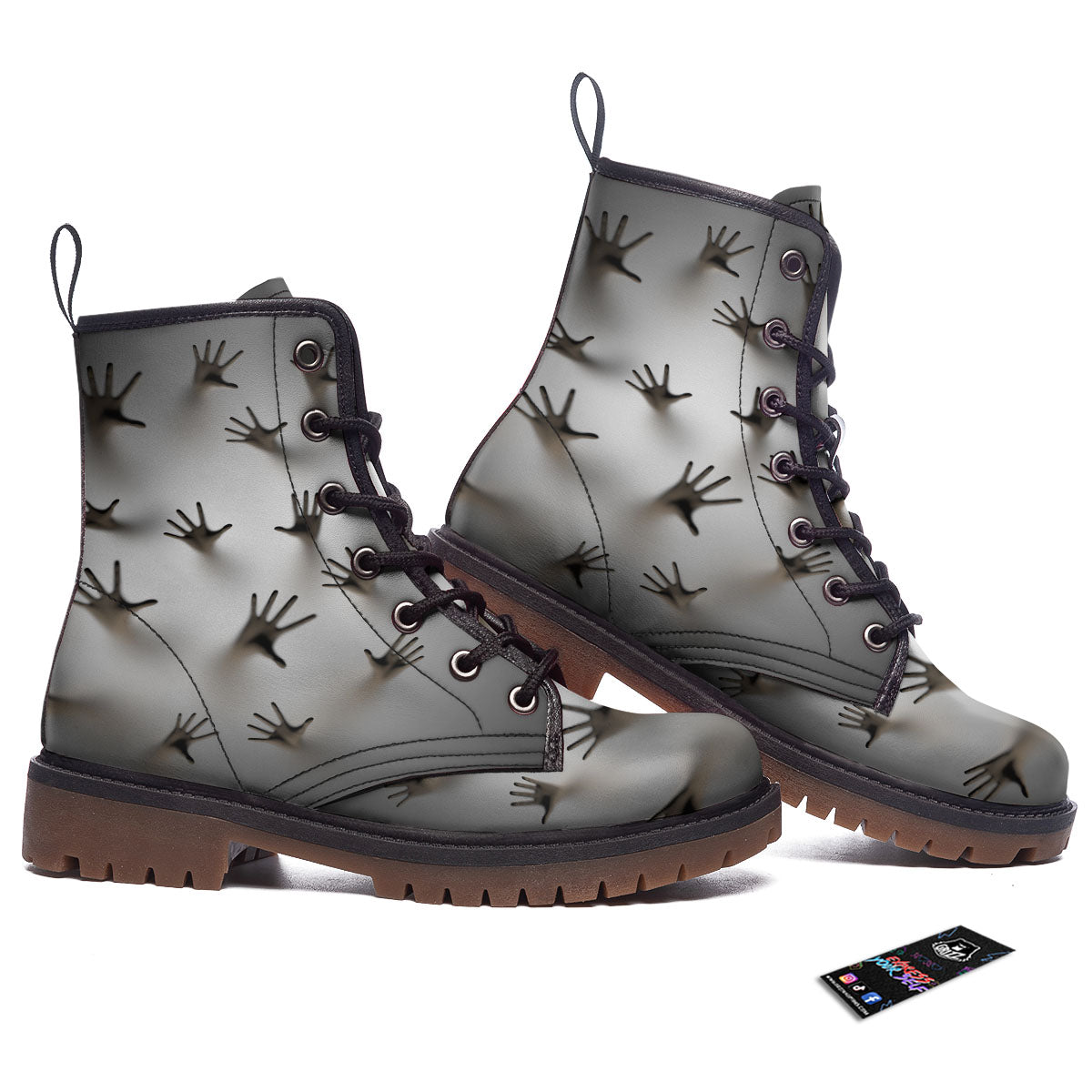 3D Scary Ghost Print Work Boots-grizzshop