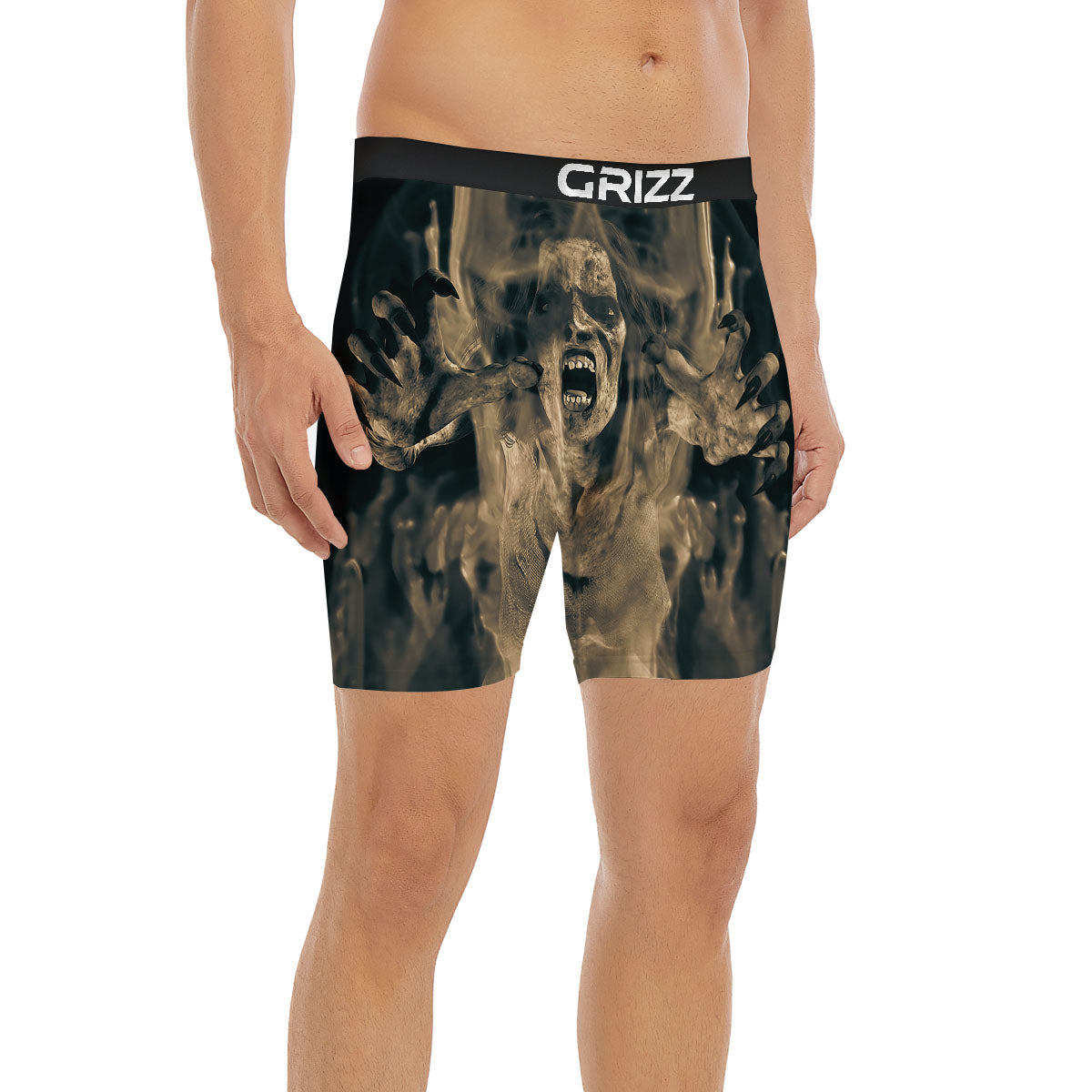 3D Screaming Ghost Horror Print Boxer Briefs-grizzshop