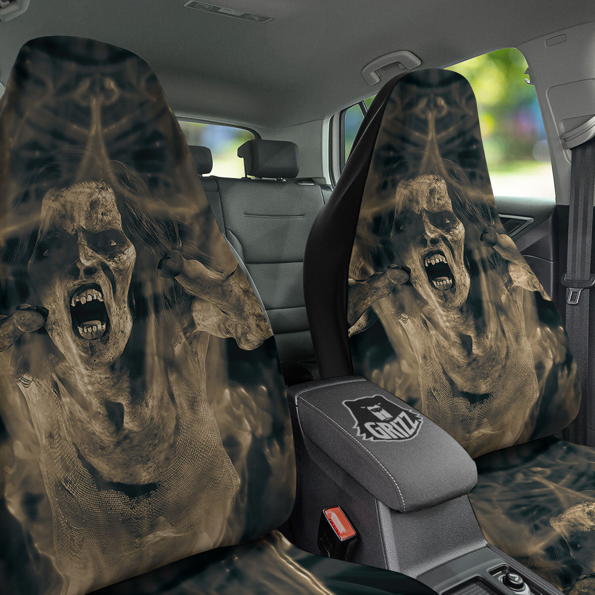 3D Screaming Ghost Horror Print Car Seat Covers-grizzshop