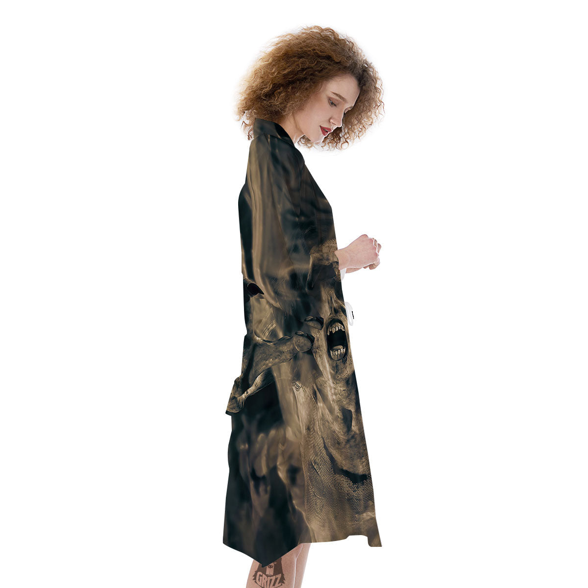 3D Screaming Ghost Horror Print Kimono-grizzshop