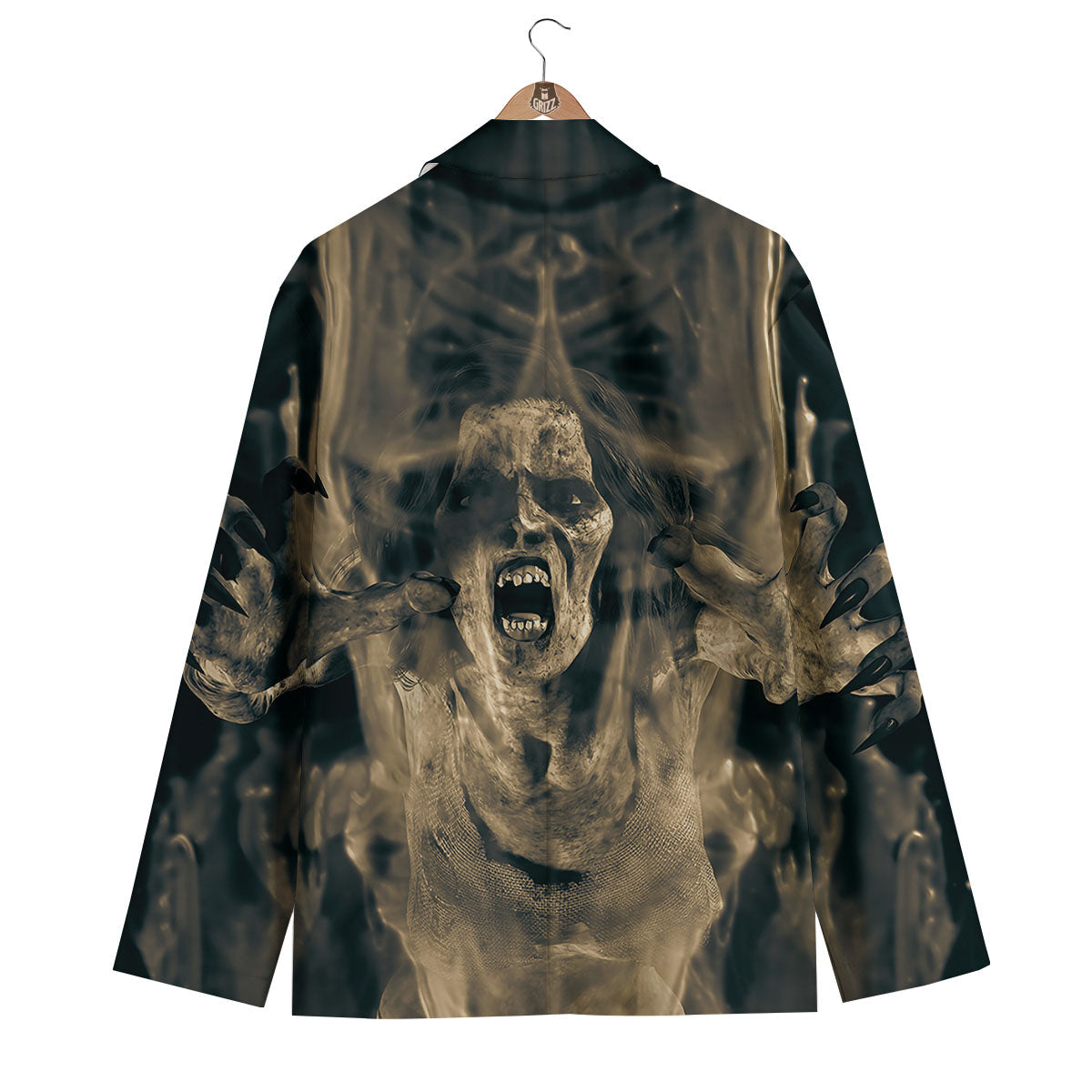 3D Screaming Ghost Horror Print Men's Blazer-grizzshop