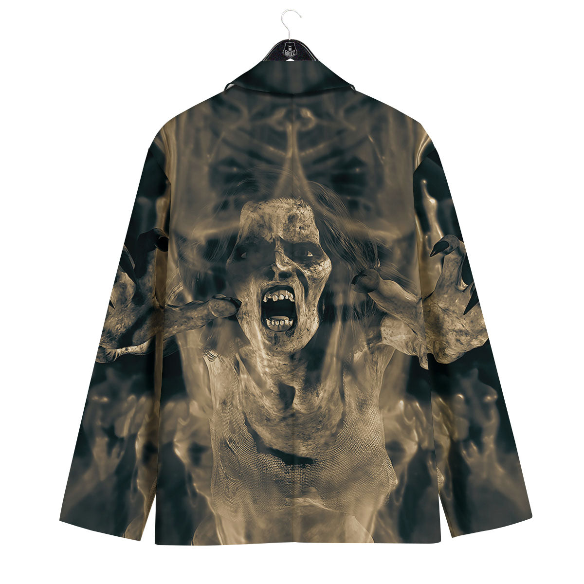 3D Screaming Ghost Horror Print Men's Sport Coat-grizzshop