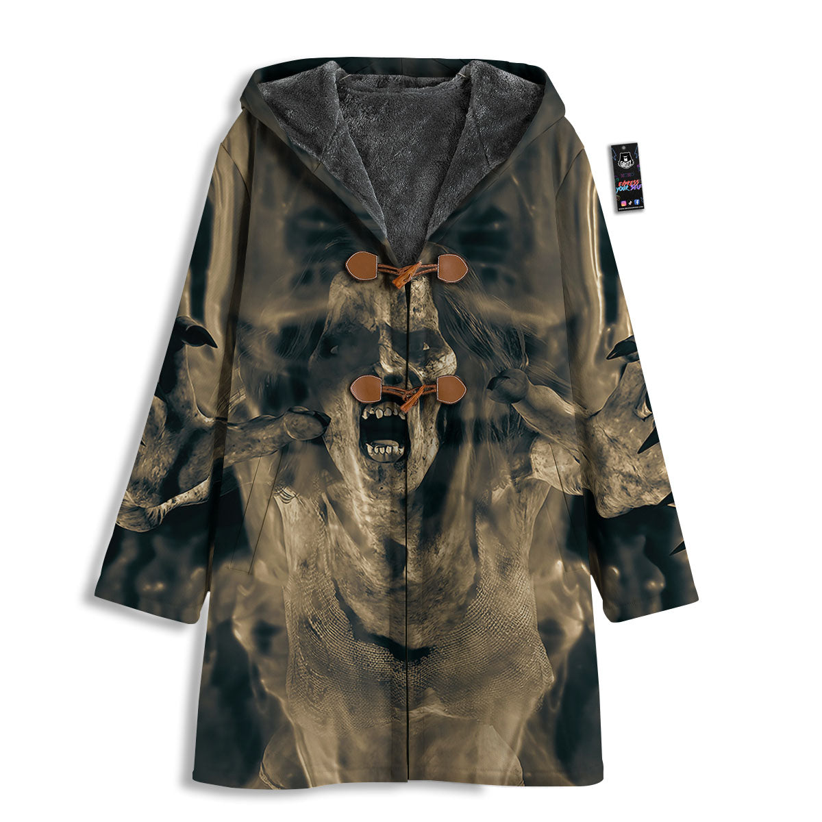 3D Screaming Ghost Horror Print Men's Windbreaker Jacket-grizzshop