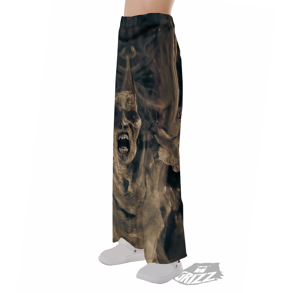 3D Screaming Ghost Horror Print Pajama Pants-grizzshop