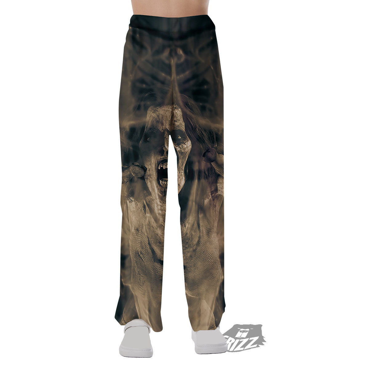 3D Screaming Ghost Horror Print Pajama Pants-grizzshop