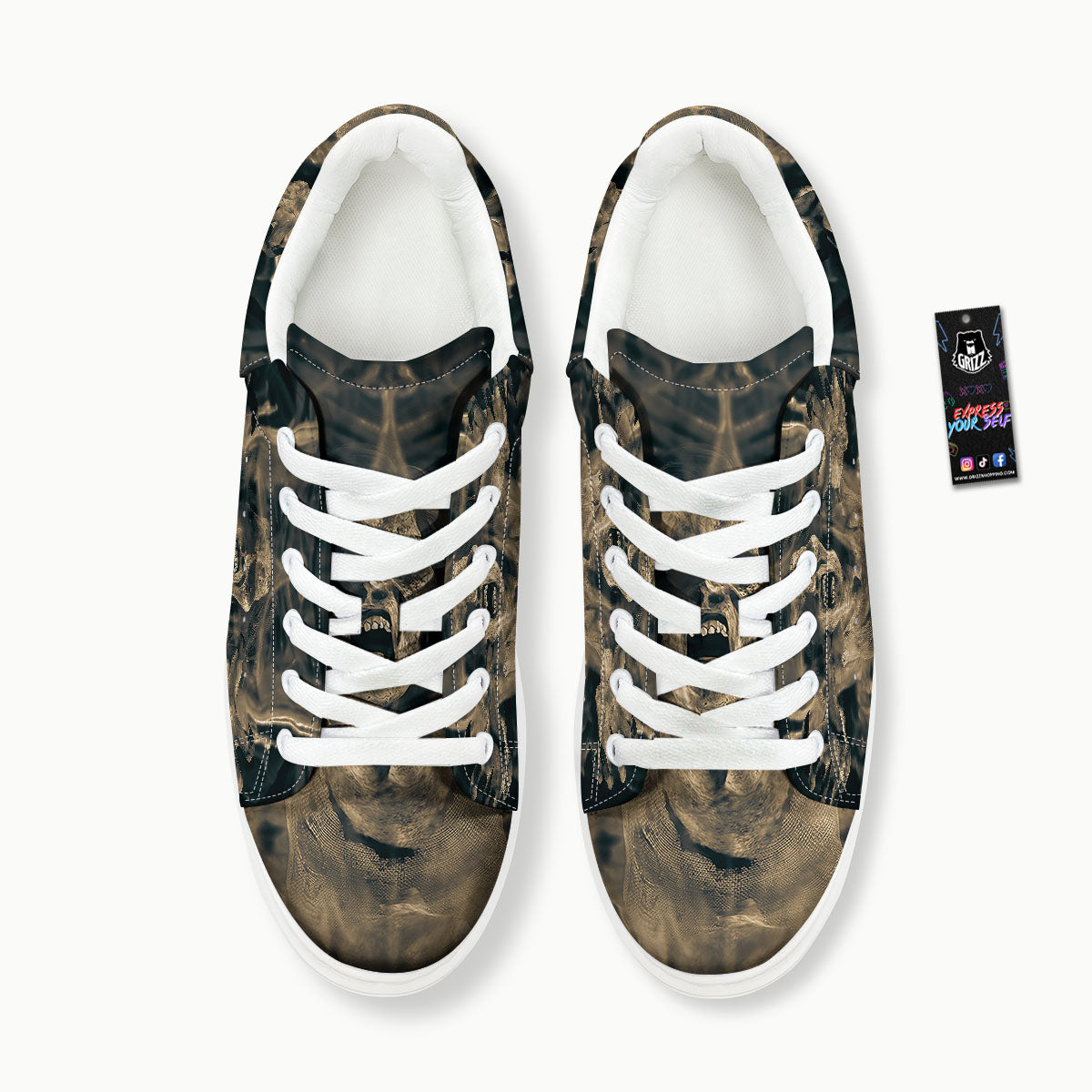 3D Screaming Ghost Horror Print Platform Shoes-grizzshop