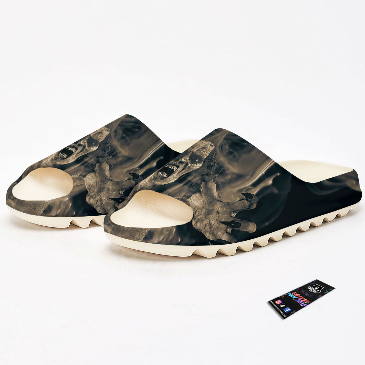 3D Screaming Ghost Horror Print Sandals-grizzshop