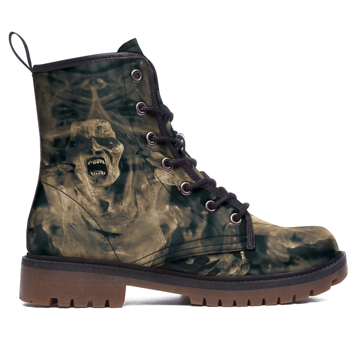 3D Screaming Ghost Horror Print Work Boots-grizzshop