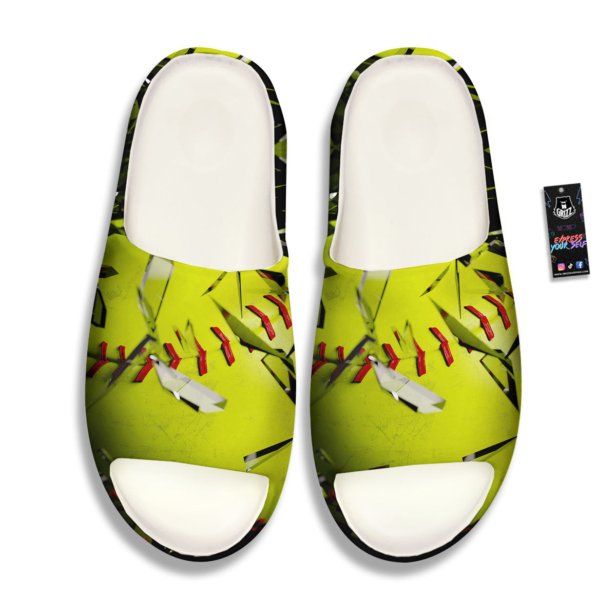 3D Baseballs Print Sandals-grizzshop