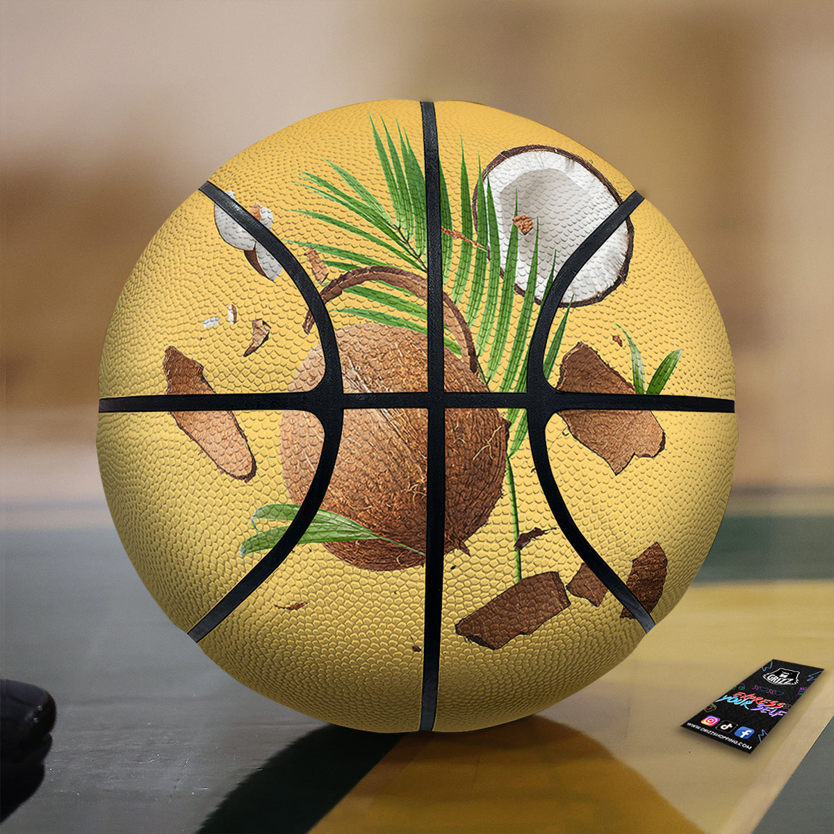 3D Coconut Print Basketball