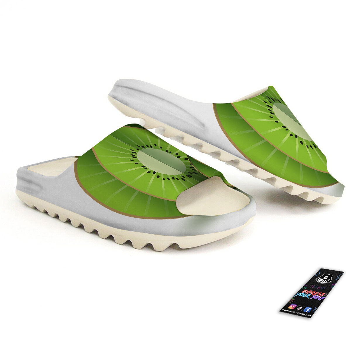 3D Kiwi Print Sandals-grizzshop