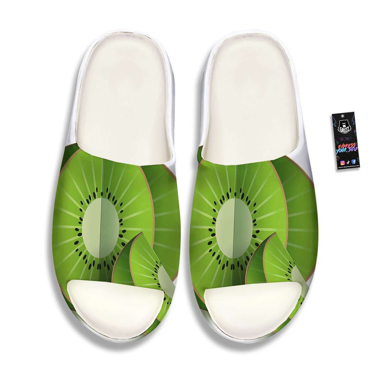 3D Kiwi Print Sandals-grizzshop