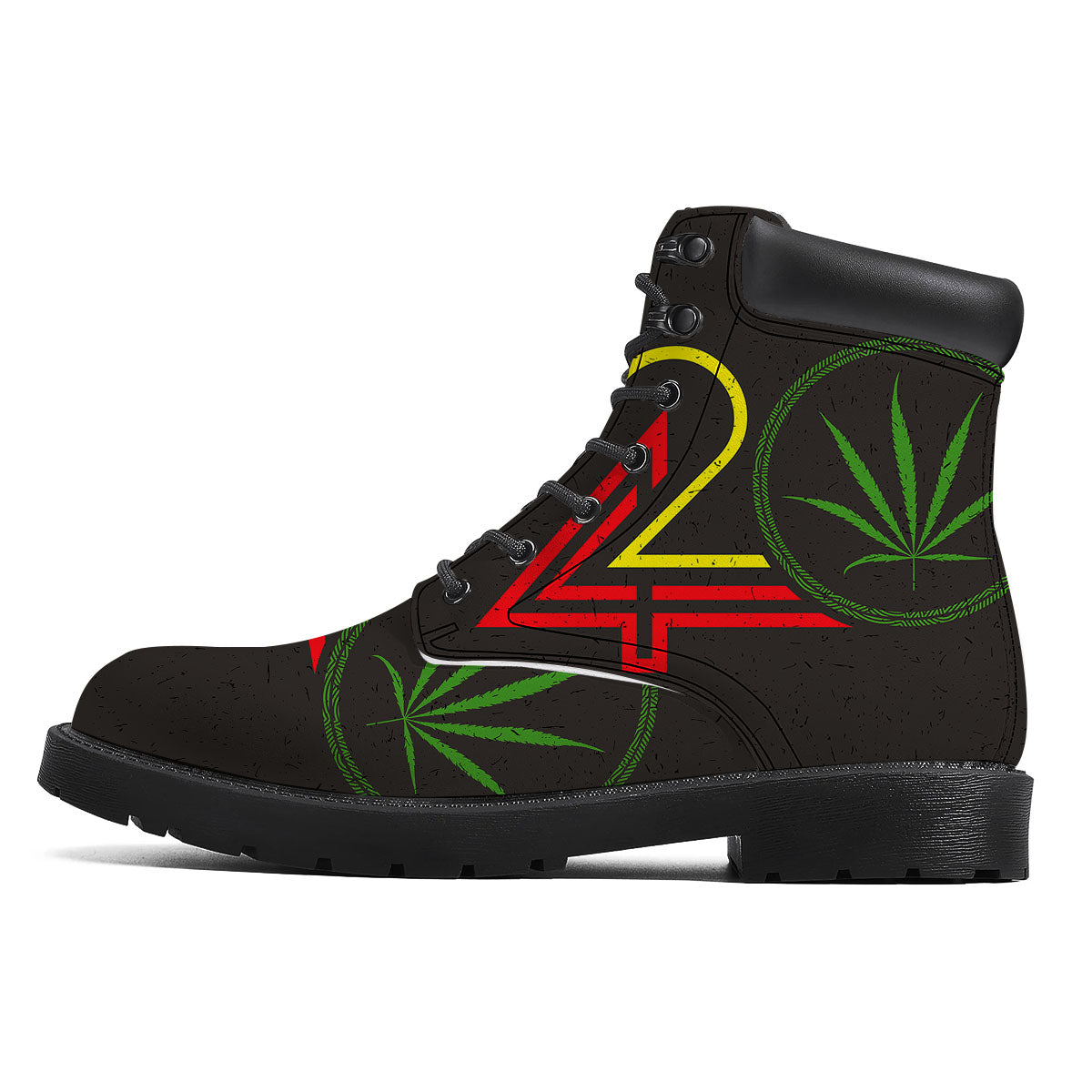 420 Rasta Print Boots-grizzshop