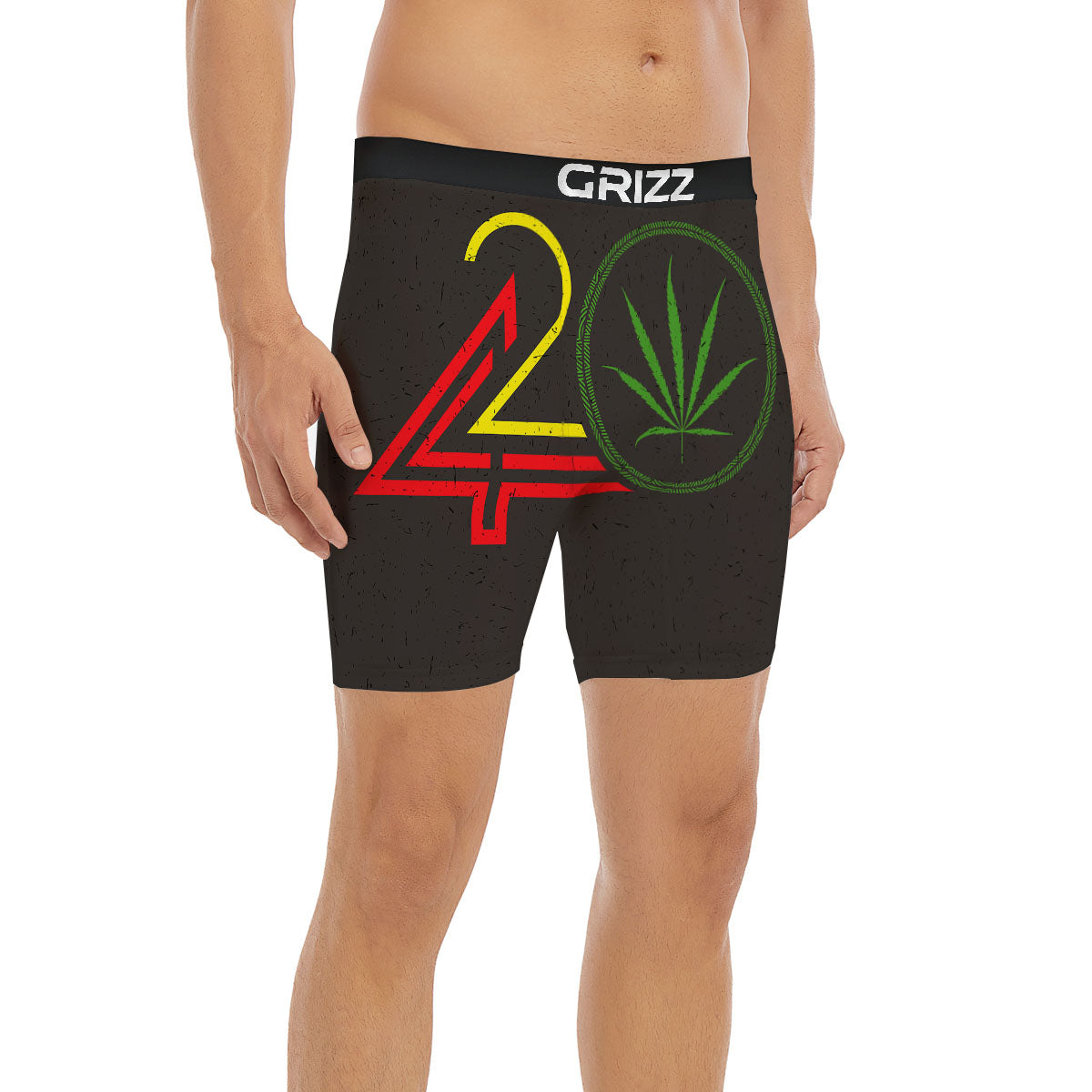 420 Rasta Print Boxer Briefs-grizzshop