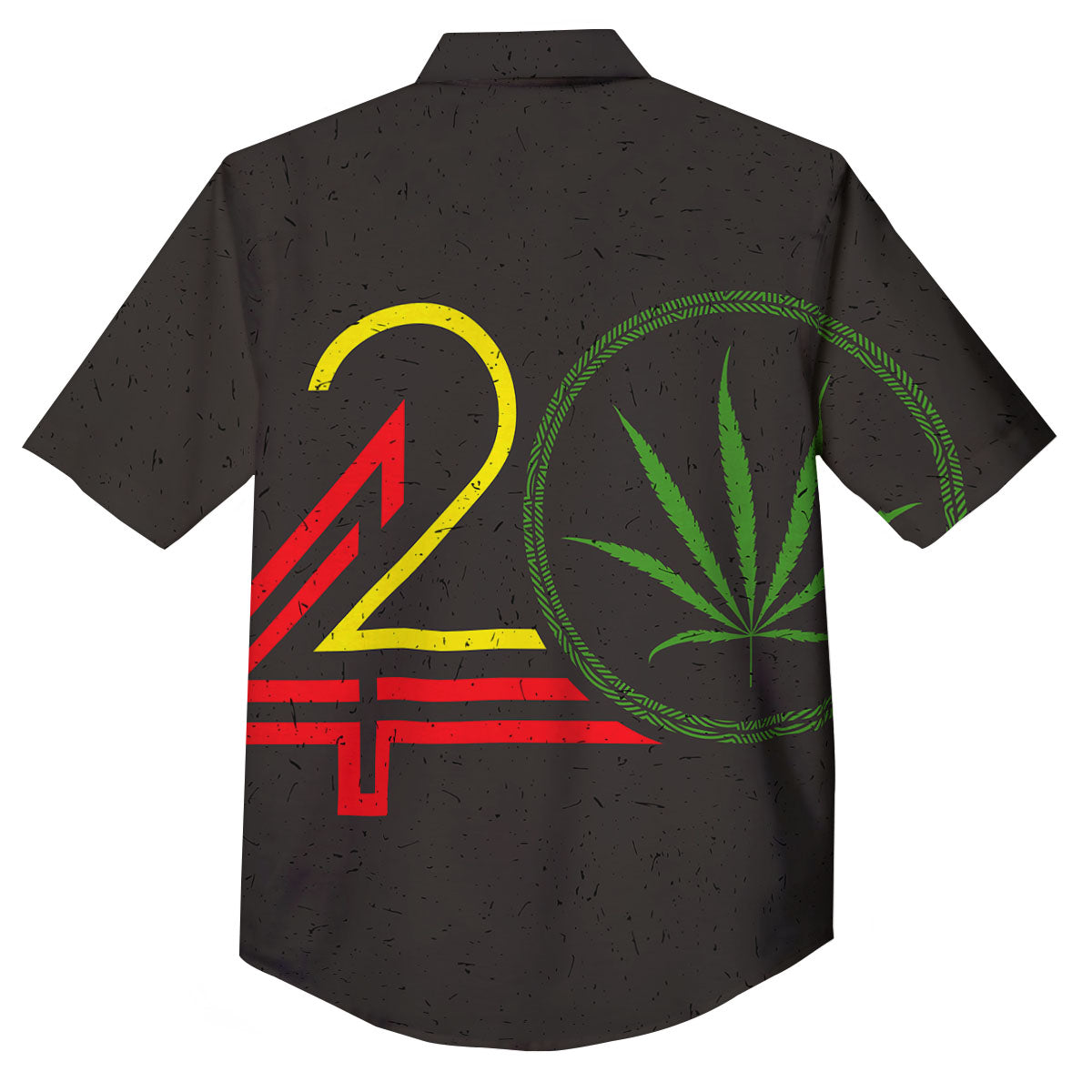 420 Rasta Print Button Up Shirt-grizzshop