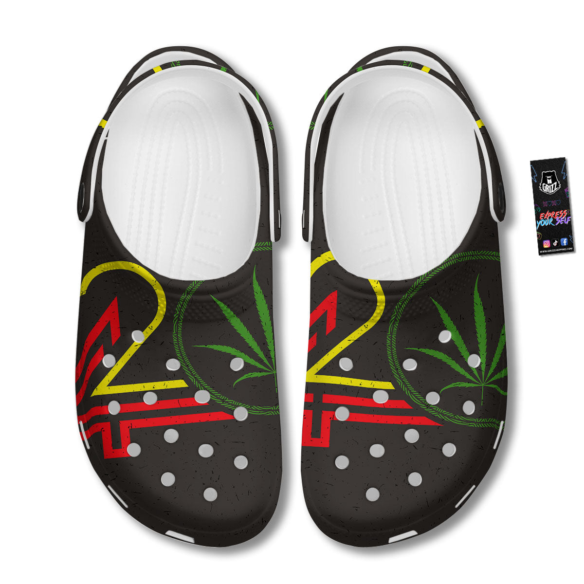 420 Rasta Print Clog-grizzshop