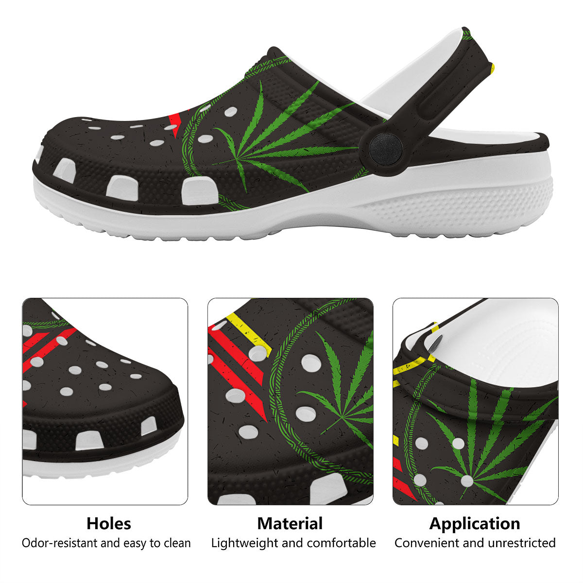 420 Rasta Print Clog-grizzshop