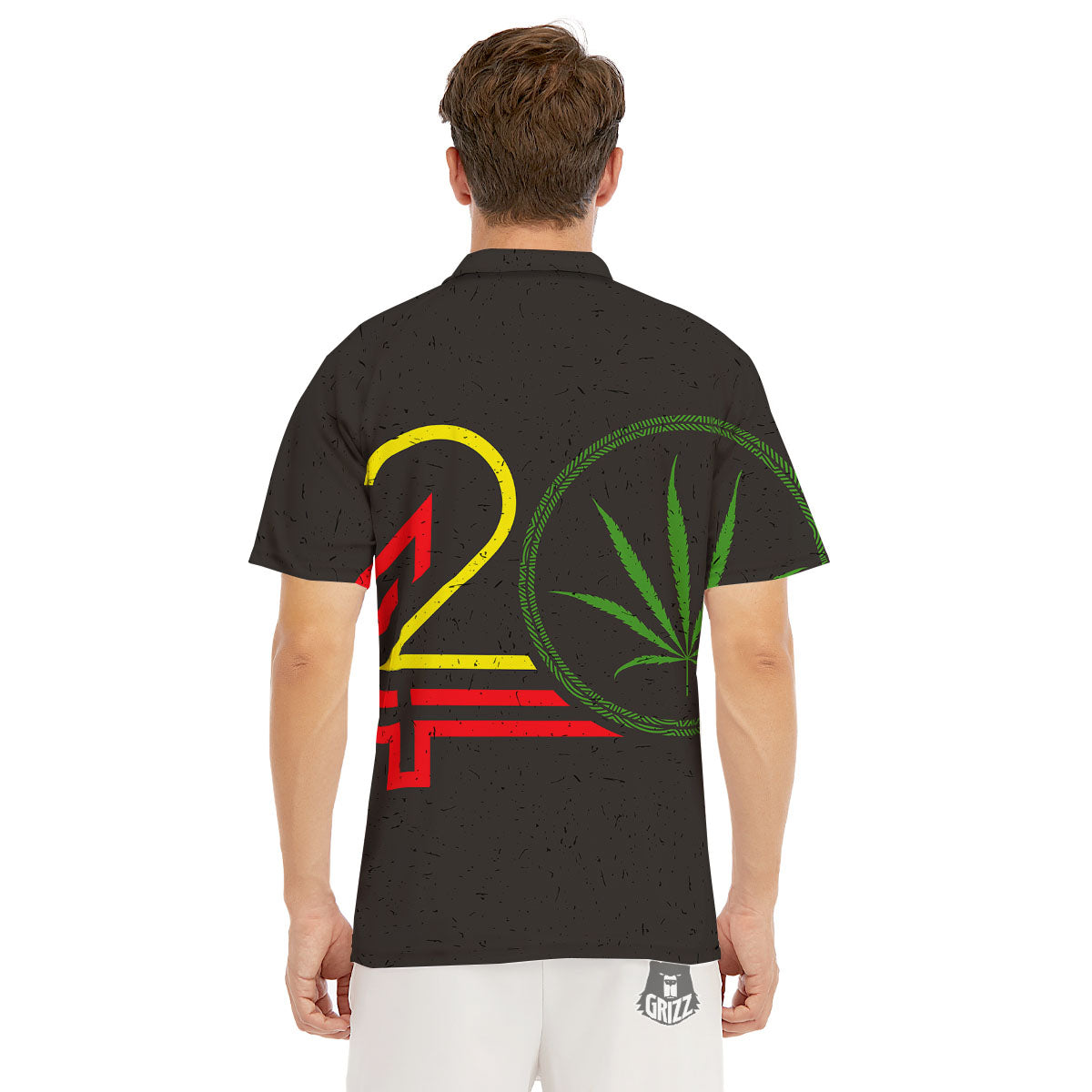 420 Rasta Print Men's Golf Shirts-grizzshop
