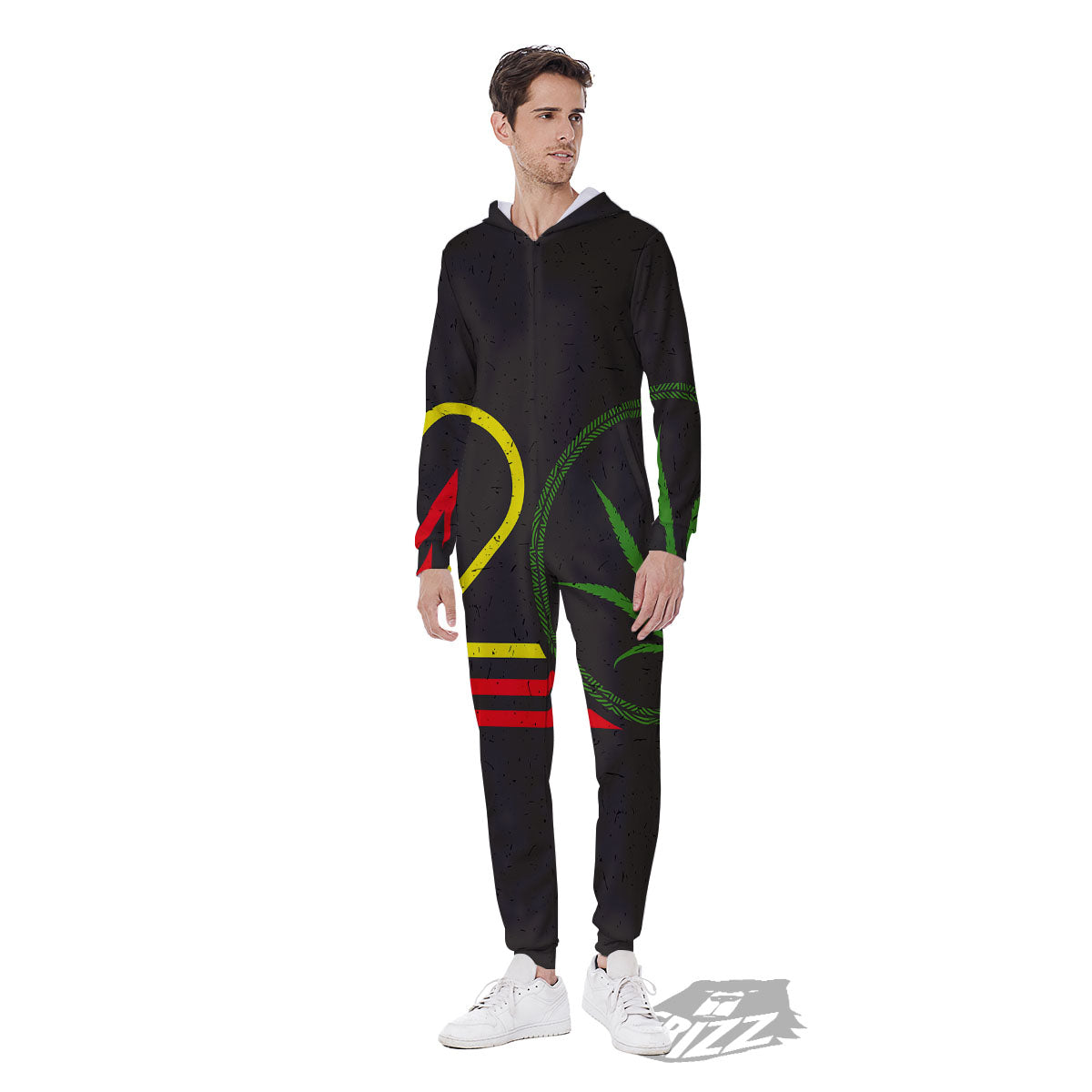 420 Rasta Print Men's Jumpsuit-grizzshop