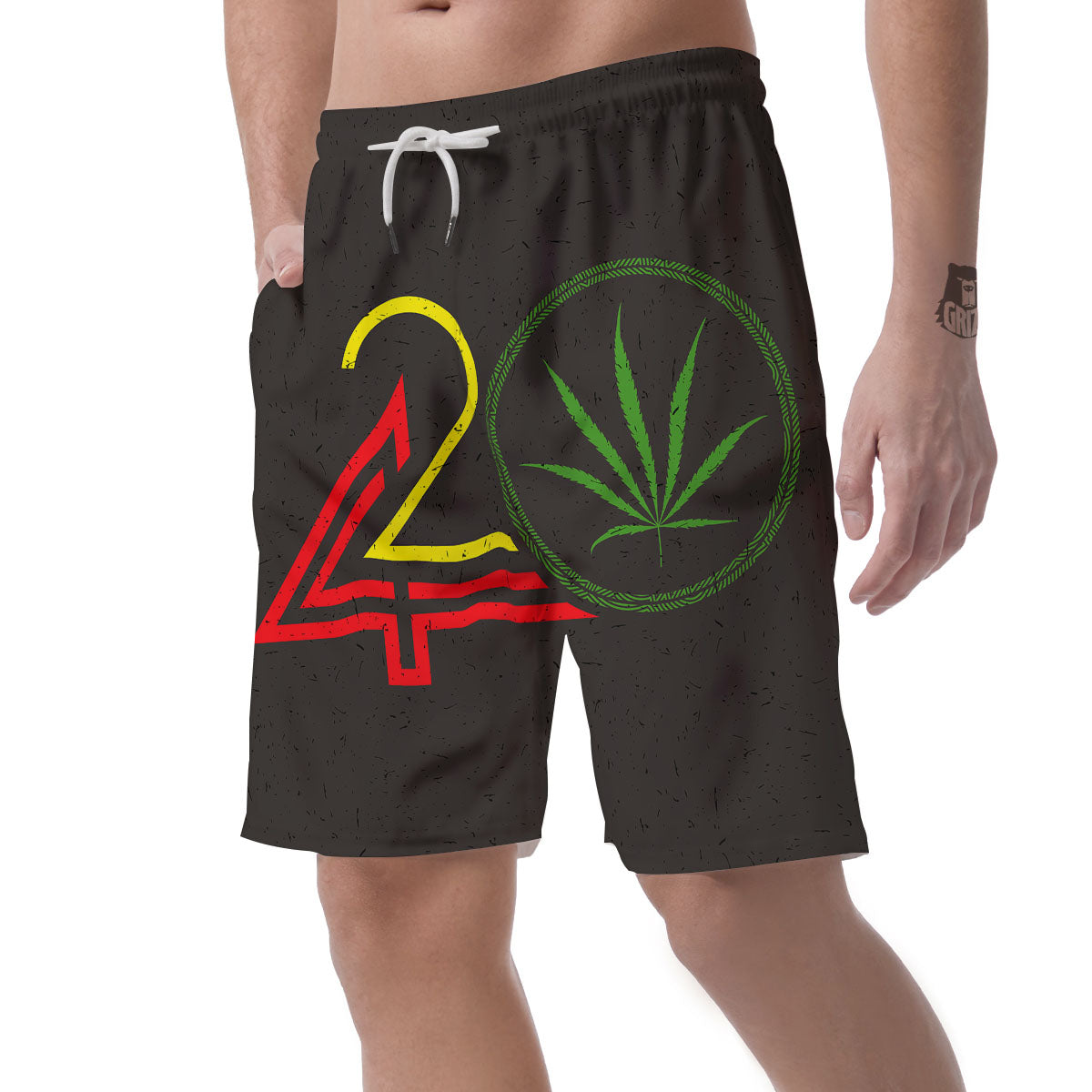 420 Rasta Print Men's Shorts-grizzshop