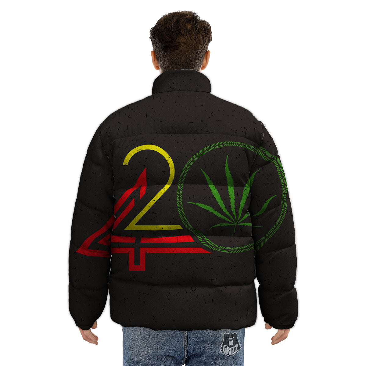 420 Rasta Print Puffer Jacket-grizzshop