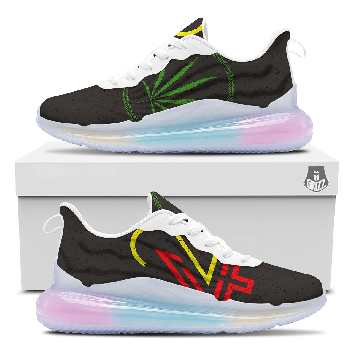 420 Rasta Print Running Sneakers-grizzshop