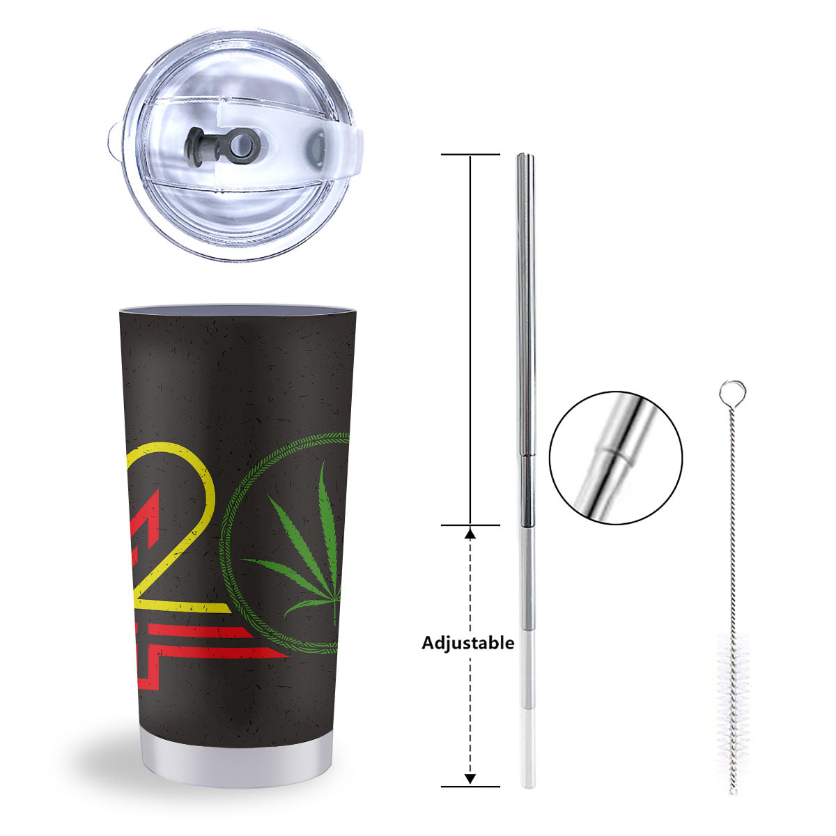 420 Rasta Print Tumbler-grizzshop