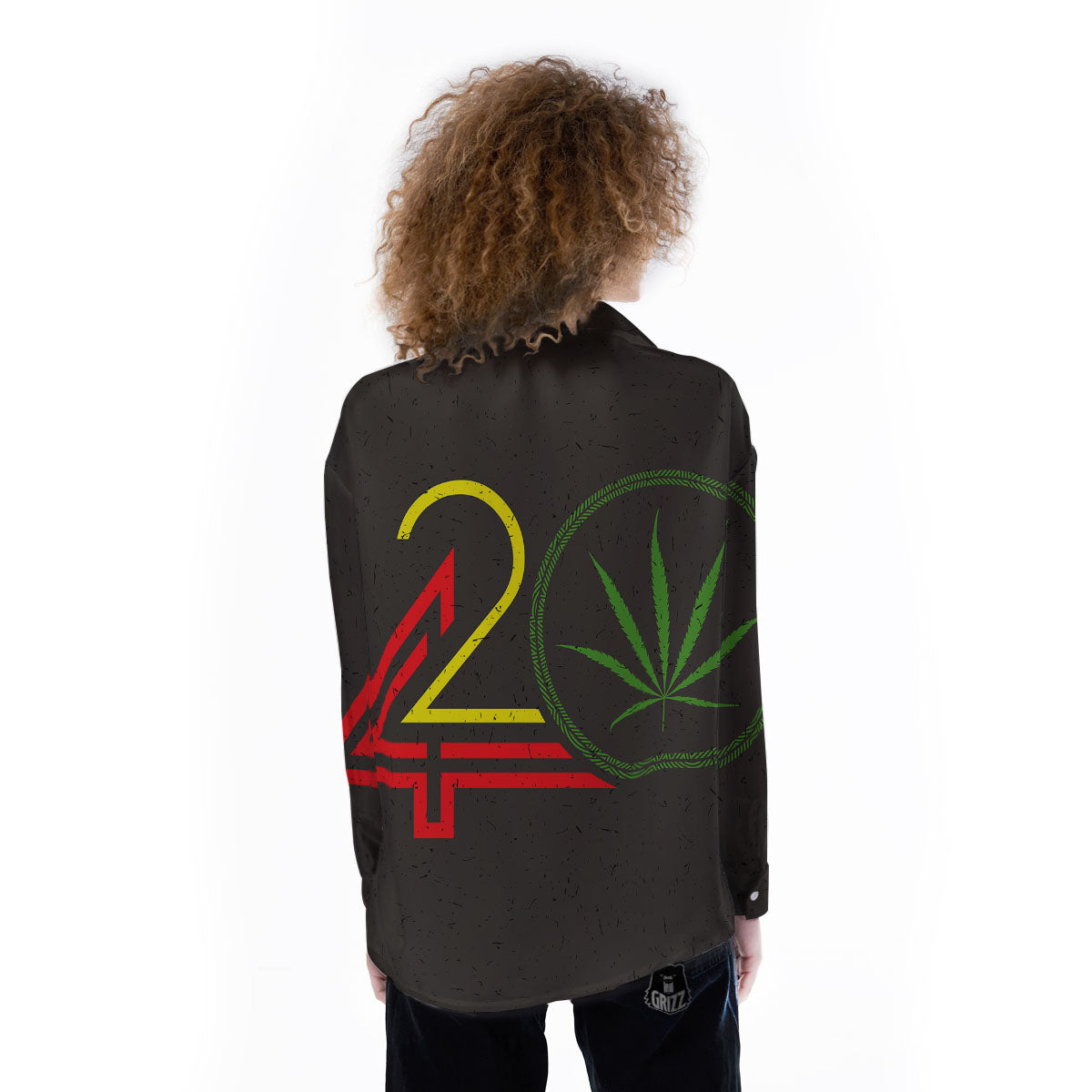 420 Rasta Print Women's Long Sleeve Shirts-grizzshop