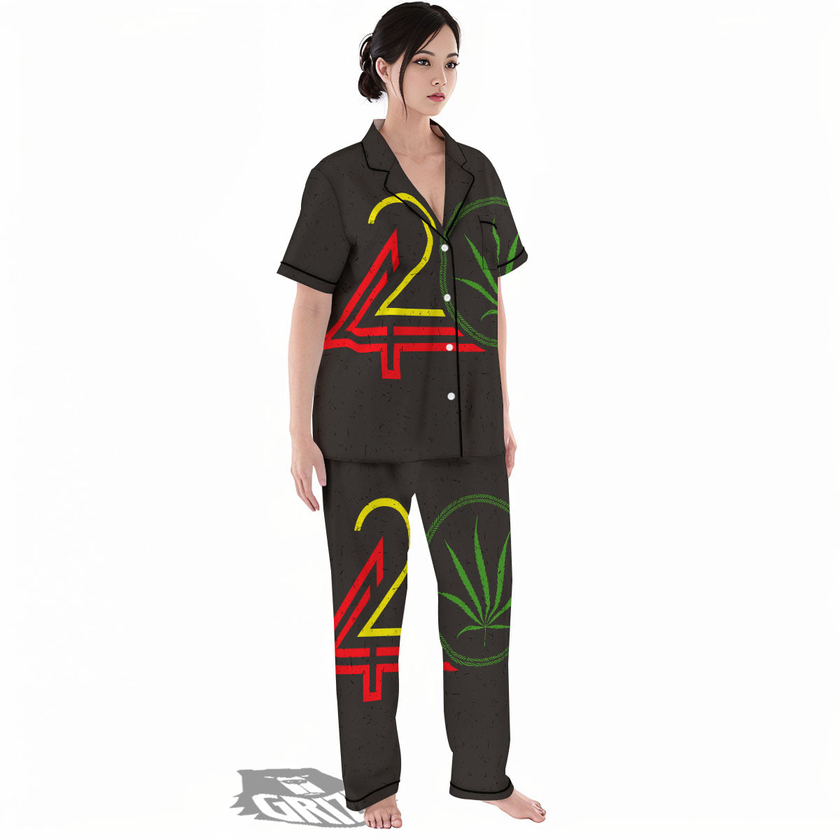 420 Rasta Print Women's Pajamas Set-grizzshop