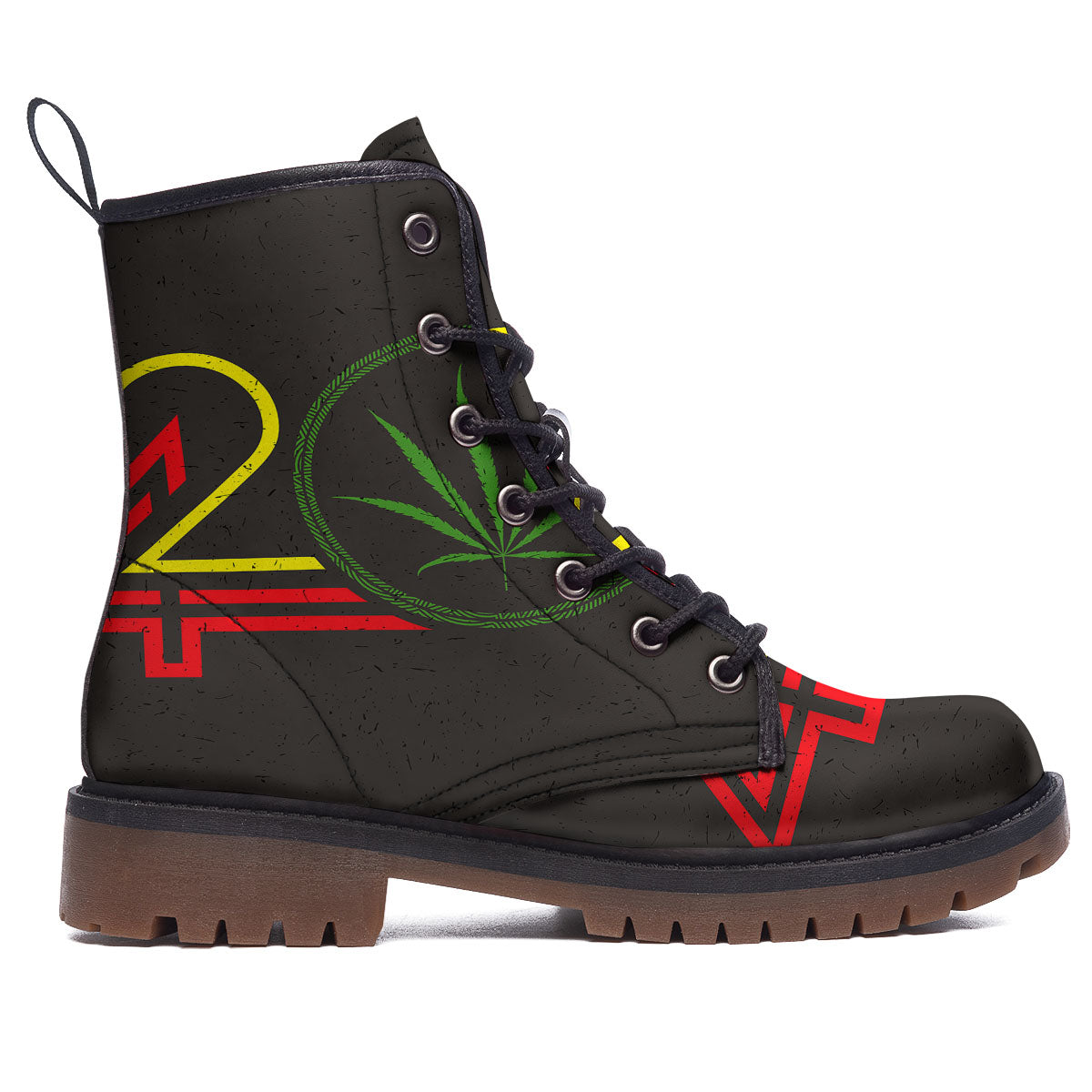 420 Rasta Print Work Boots-grizzshop