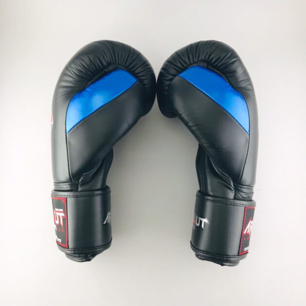 ARWUT “BLACK EDITION” MUAY THAI BOXING GLOVES BG2 BLACK/BLUE-grizzshop