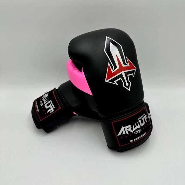 ARWUT “BLACK EDITION” MUAY THAI BOXING GLOVES BG2 BLACK/PINK-grizzshop