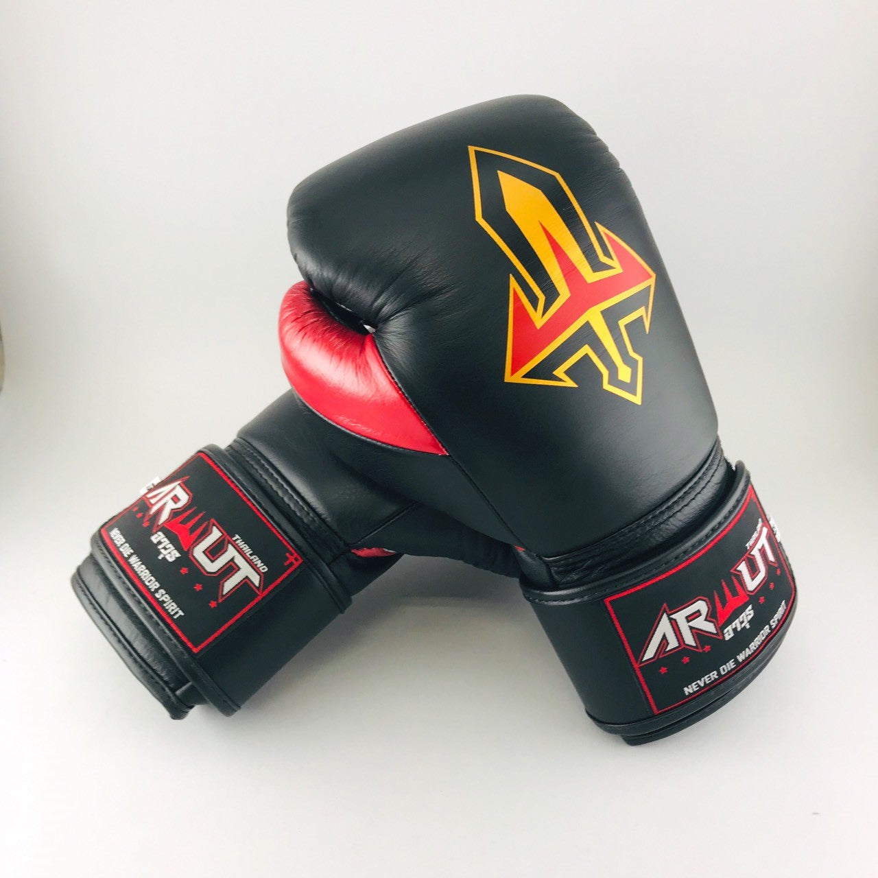 ARWUT “BLACK EDITION” MUAY THAI BOXING GLOVES BG2 BLACK/RED-grizzshop