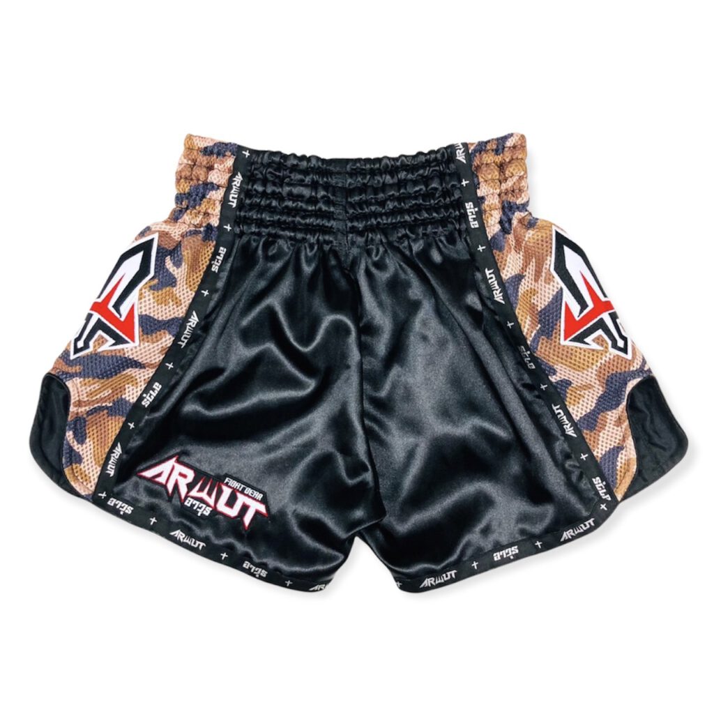 ARWUT CAMO EDITION MUAY THAI SHORTS BS2 BLACK/BROWN CAMO-grizzshop