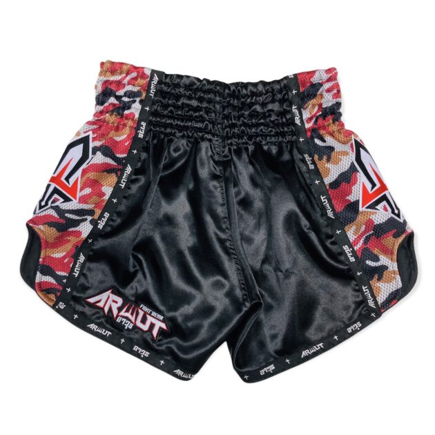 ARWUT CAMO EDITION MUAY THAI SHORTS BS2 BLACK/RED CAMO-grizzshop