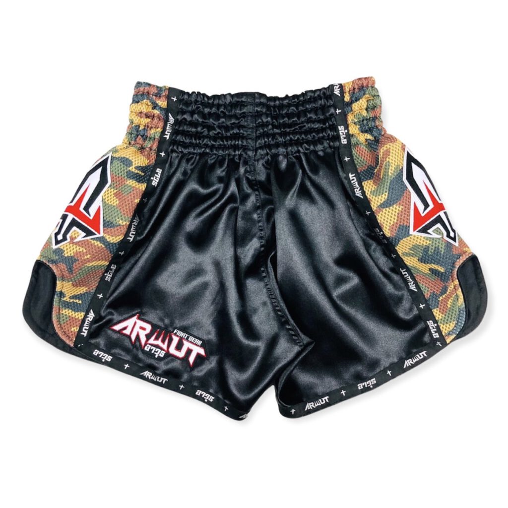 ARWUT CAMO EDITION MUAY THAI SHORTS BS2 BLACK/YELLOW CAMO-grizzshop