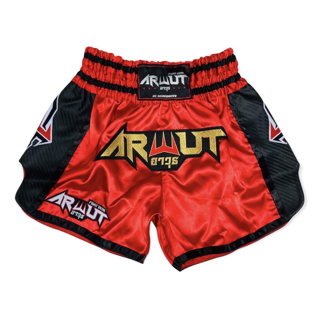 ARWUT CARBON EDITION MUAY THAI SHORTS BS3 RED/BLACK-grizzshop