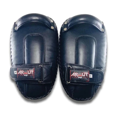 ARWUT CURVED KICK PADS KP1 BLACK (GENUINE LEATHER)-grizzshop