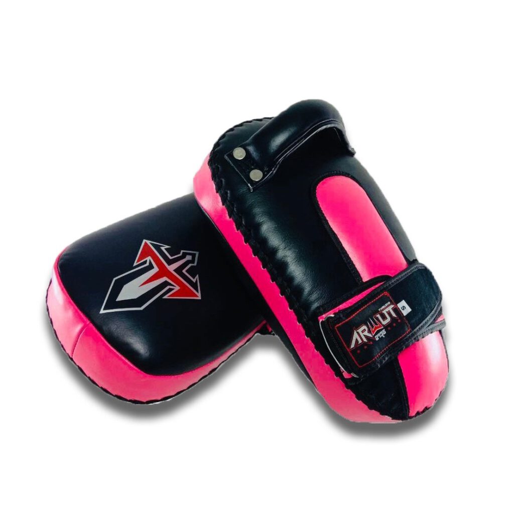 ARWUT CURVED KICK PADS KP1 BLACK/PINK (GENUINE LEATHER)-grizzshop