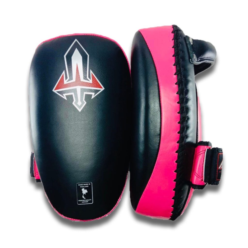 ARWUT CURVED KICK PADS KP1 BLACK/PINK (GENUINE LEATHER)-grizzshop